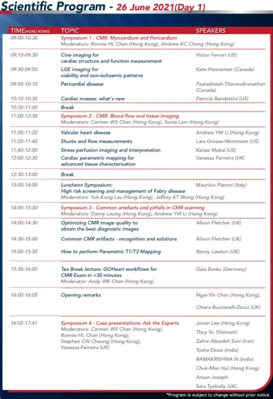 Cardiac Magnetic Resonance Symposium by Hong Kong College of Cardiology 2021 (Videos) Cardiac Magnetic Resonance Symposium by Hong Kong College of Cardiology 2021 (Videos)