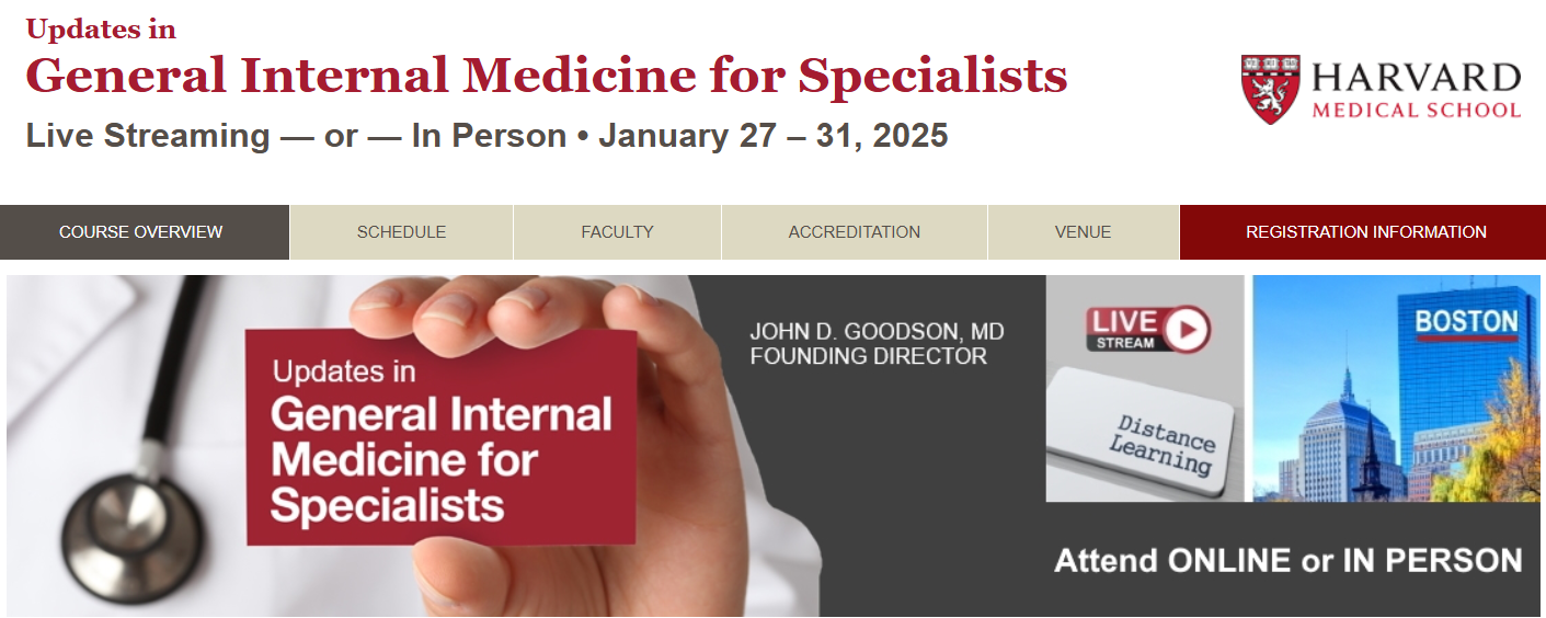 Harvard Updates in General Internal Medicine for Specialists 2025 (Videos + Slides) Harvard Updates in General Internal Medicine for Specialists 2025