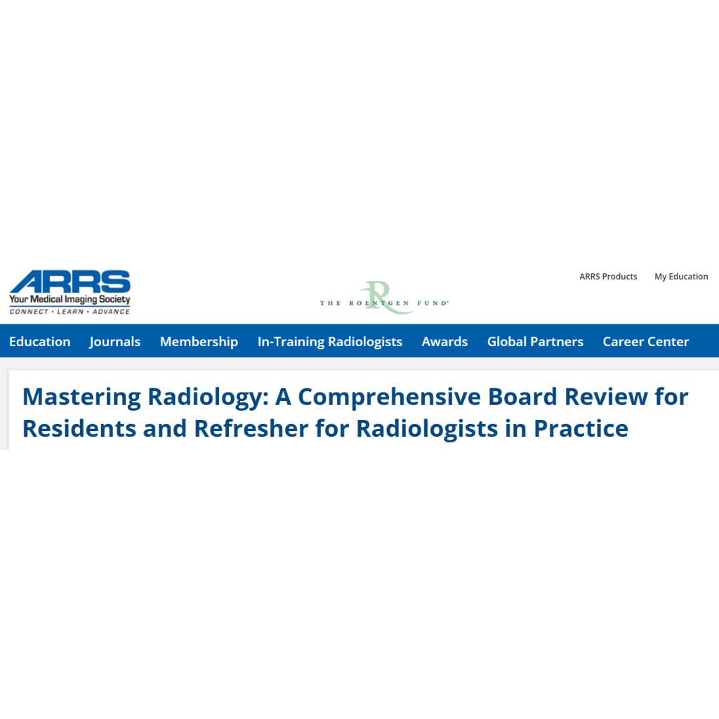 AARS Mastering Radiology A Comprehensive Board Review for Residents and Refresher for Radiologists in Practice 2025 AARS Mastering Radiology A Comprehensive Board Review for Residents and Refresher for Radiologists in Practice 2025
