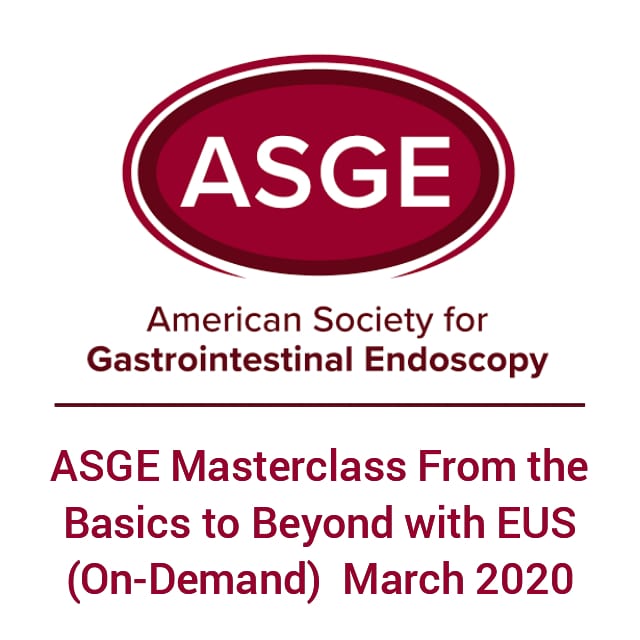 ASGE Masterclass From the Basics to Beyond with EUS (On-Demand) March 2020 ASGE Masterclass From the Basics to Beyond with EUS (On-Demand) March 2020