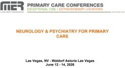 MER Primary Care Conferences Neurology & Psychiatry for Primary Care Jun 12-14, 2026